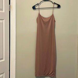 Mauve Pink Spaghetti Strap Midi Dress